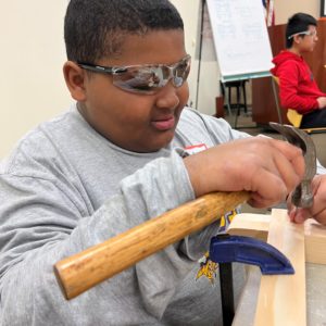 Boy Building Wooden Stool