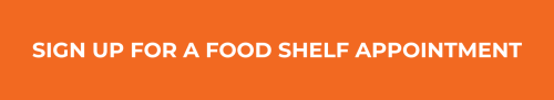 orange button says Sign up for a food shelf appointment and links to signupgenius form
